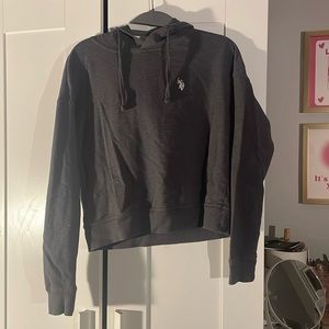 Gray Cropped Hoodie